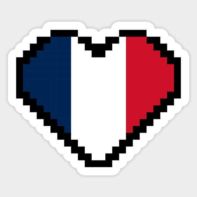 French Flag Pixel Art, France Flag  pixel art Sticker by mrsupicku